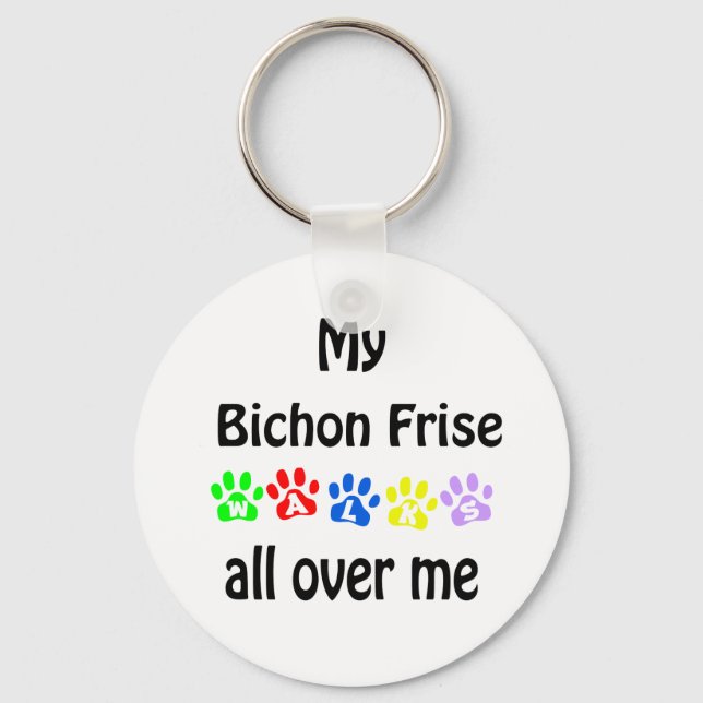 Llavero Bichon Frise Walks Design (Anverso)