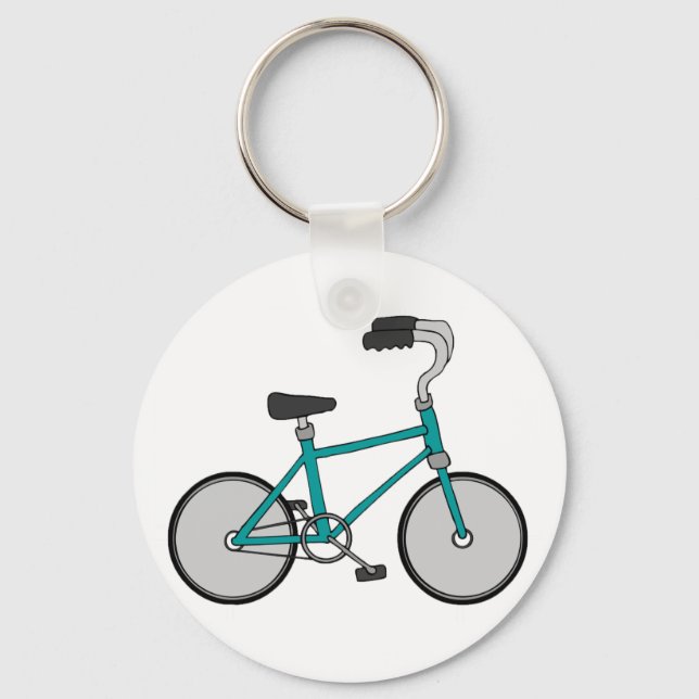 Llavero Bicicleta Azul Simple Retro (Anverso)