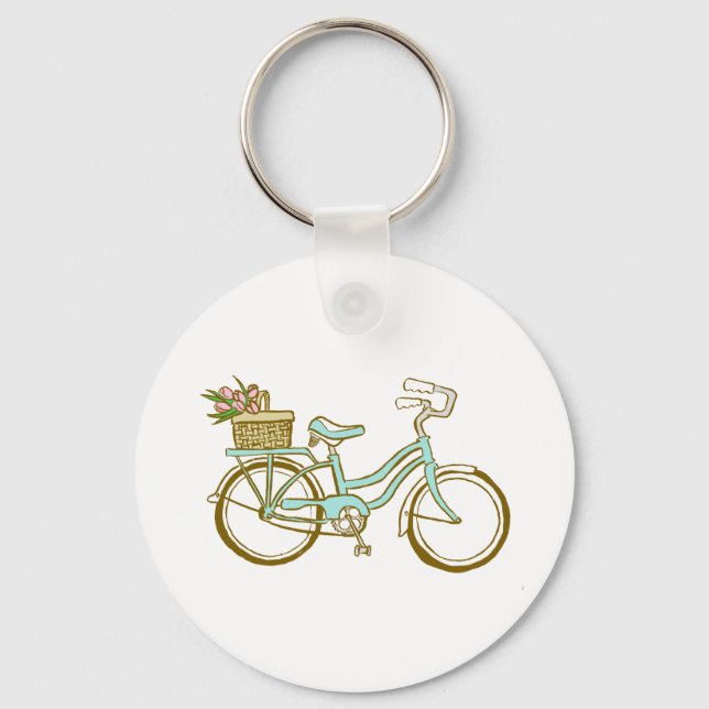 Llavero Bicicleta con tulipanes (Anverso)