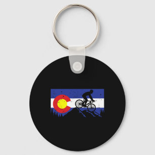 Llavero Bicicleta de montaña Colorado Biking Vintage Flag-