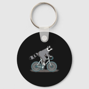 Llavero Bicicleta De Montaña Mapache Vintage Cute Cosy 