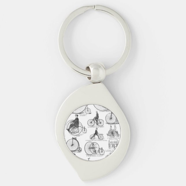 Llavero Bicicleta de rueda alta Penny Farthing (Anverso)