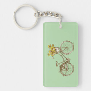 Llavero Bicicleta vintage con cesta de girasoles