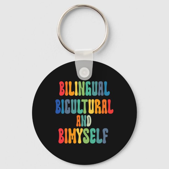Llavero Bicultural Bilingüe Y Bimyself Asl Deaf Awarene (Anverso)