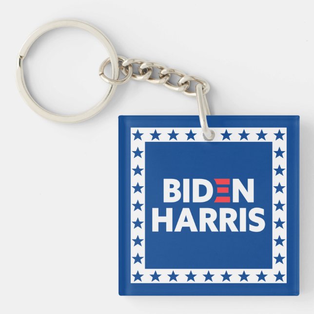 Llavero Biden / Harris Stars Frame White Blue (Frente)