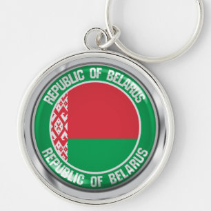 Llavero Bielorrusia redonda Emblem