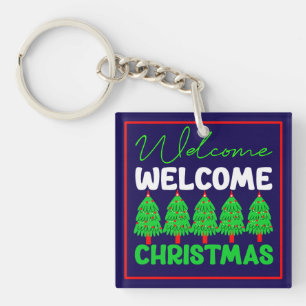 Llavero Bienvenido árbol de Navidad Diseño de vacaciones-8