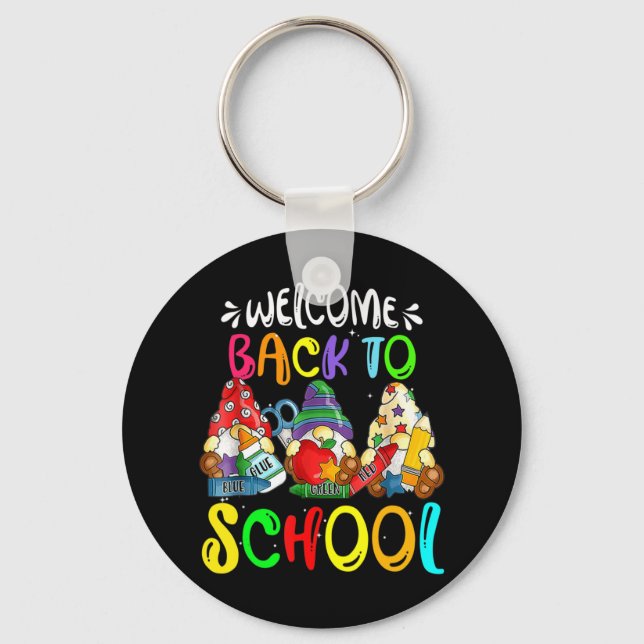 Llavero Bienvenido De Nuevo A La Escuela Gnomes Divertidos (Anverso)