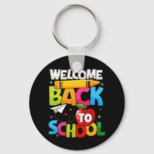 Llavero Bienvenido de vuelta a la escuela, primer día de c
