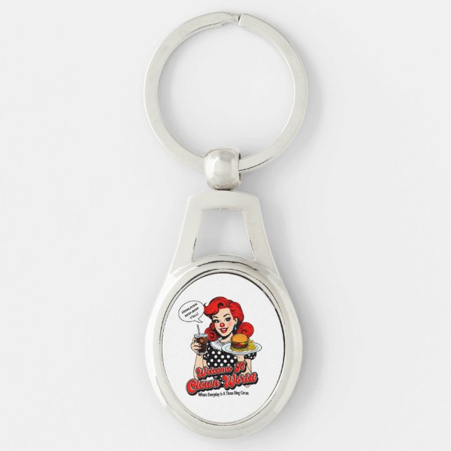 Llavero Bienvenidos A Clown World Metalizado Keychain (Anverso)