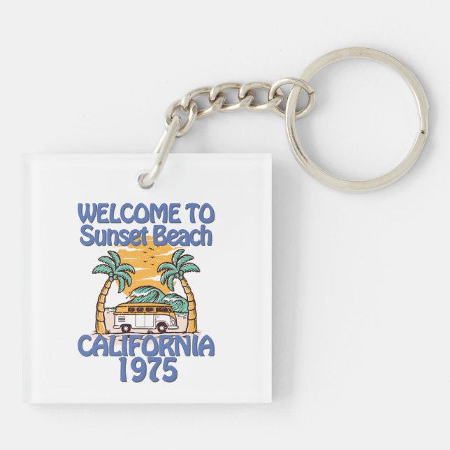 Llavero Bienvenidos a Sunset Beach - Vibes de época (Atrás)