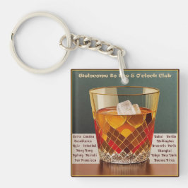 Llavero Bienvenidos al diseño de 5 O'clock Club Mid Centur