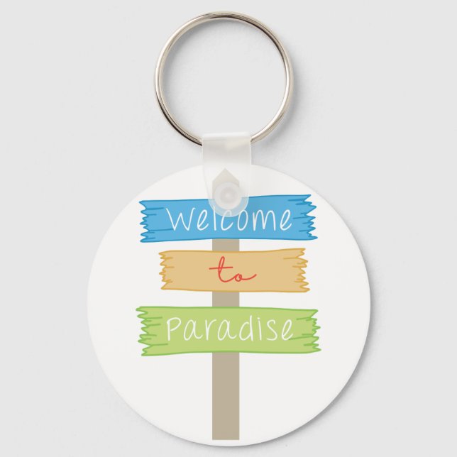 Llavero Bienvenidos Al Paraíso (Anverso)
