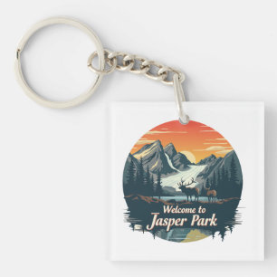 Llavero Bienvenidos al Parque Nacional Canadiense Jasper