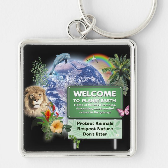 Llavero Bienvenidos al planeta Tierra (Frente)