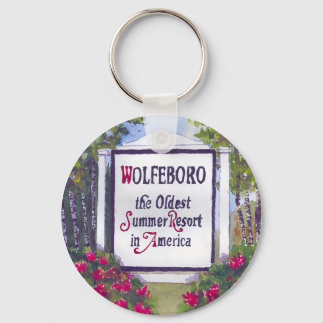 Llavero Bienvenidos al Rótulo Wolfeboro NH (Anverso)