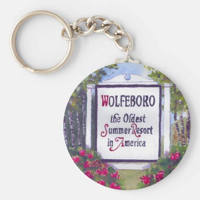 Llavero Bienvenidos al Rótulo Wolfeboro NH (Frente)