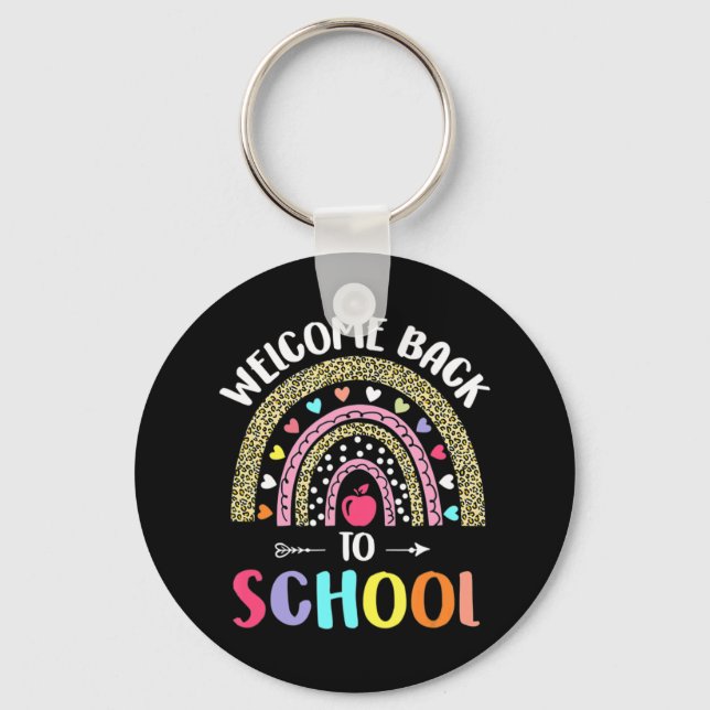 Llavero Bienvenidos De Nuevo Al Arcoiris Escolar Para Los  (Anverso)
