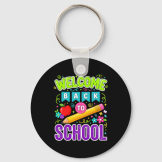 Llavero Bienvenidos de vuelta a la escuela primer día de c