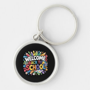 Llavero Bienvenidos de vuelta a la escuela primer día de e