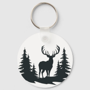 Llavero Big Buck Entre El Vector De Los Pinos