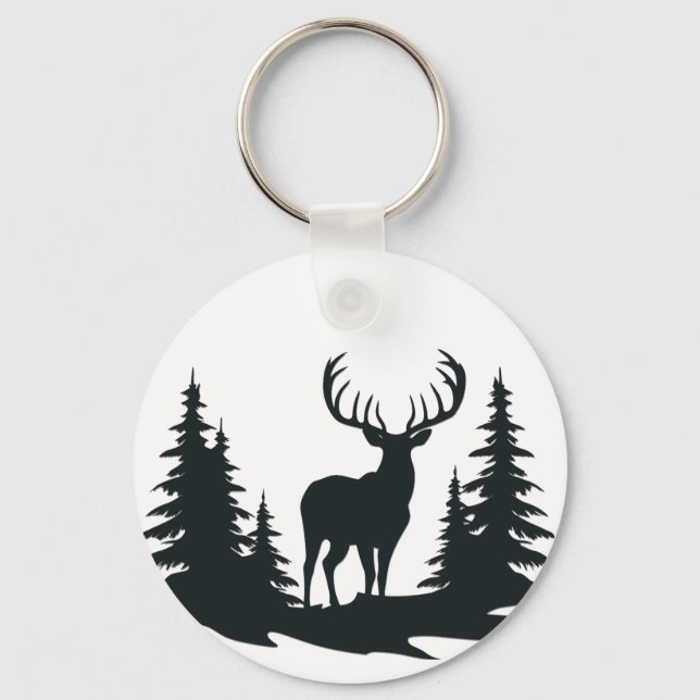 Llavero Big Buck Entre El Vector De Los Pinos (Anverso)