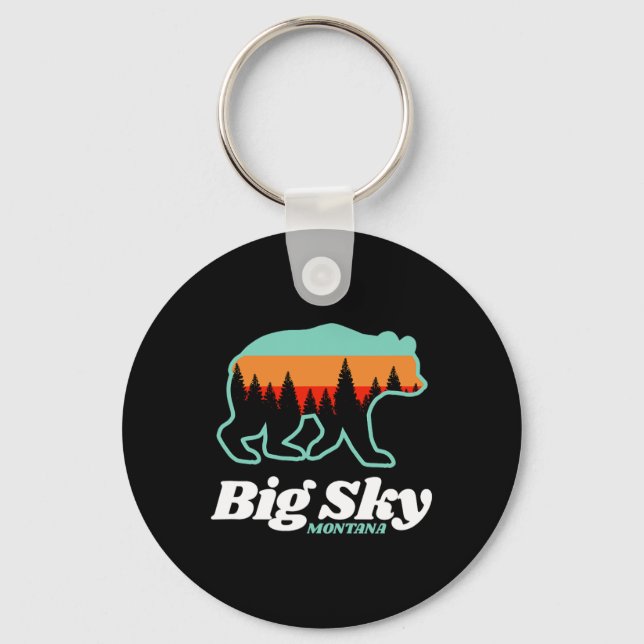 Llavero Big Sky Montana Esquí Snowboard Bear (Anverso)