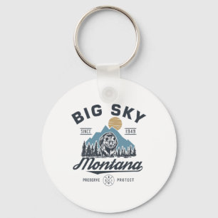 Llavero Big - Sky Montana Nieve Esquí Lodge Retro de Moda