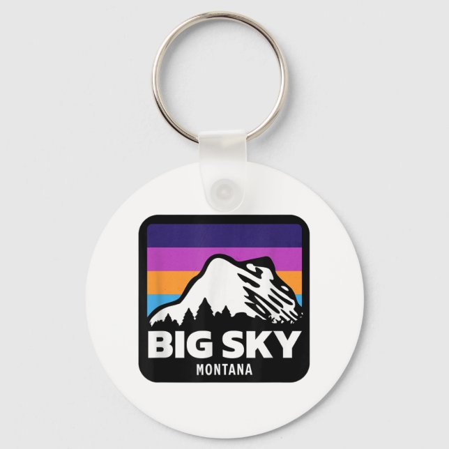 Llavero Big Sky Montana Ski Snowboard Familia Ski-s (Anverso)