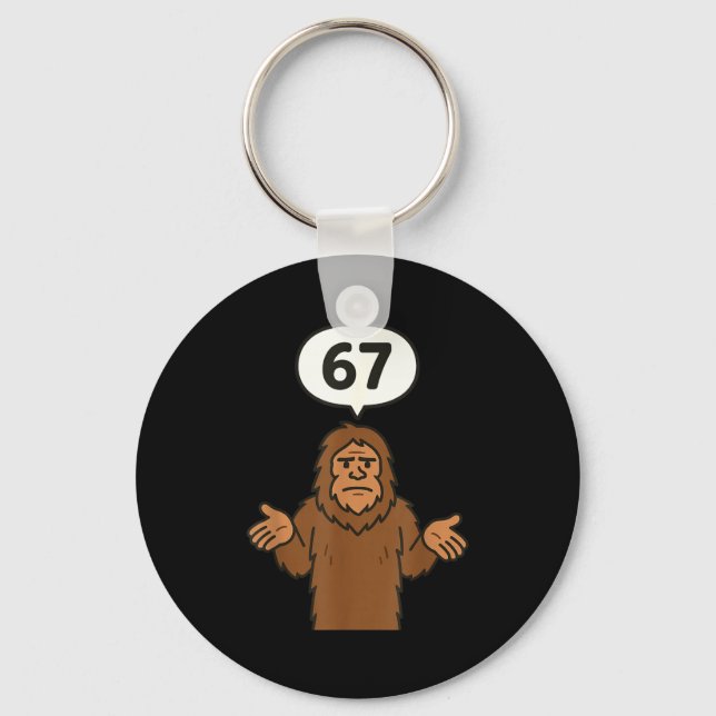 Llavero Bigfoot 67 Meme Six Seven Funny Sasquatch  (Anverso)