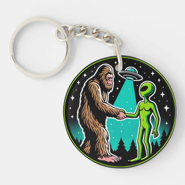 Llavero Bigfoot Alien Alliance - Funny Scifi Cryptid (Frente)
