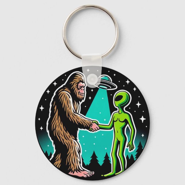 Llavero Bigfoot Alien Alliance - Funny Scifi Cryptid (Anverso)