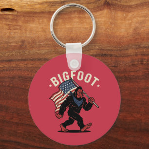 Llavero Bigfoot Bandera Americana Patriótico Retro 4 de Ju