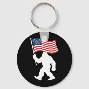 Llavero Bigfoot Bandera Americana Sasquatch Patriótico Usa