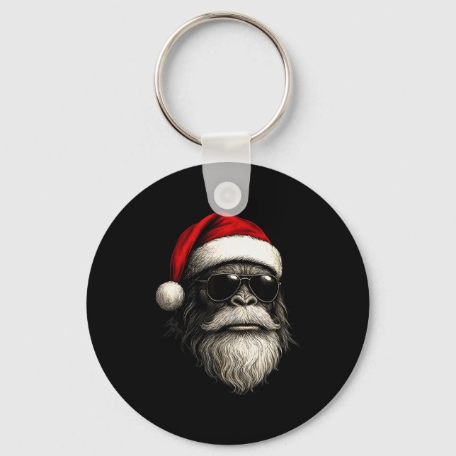 Llavero Bigfoot Face Sungles Santa Christmas Funny Xmas Sa (Anverso)