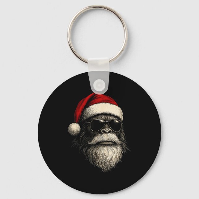 Llavero Bigfoot Face Sungles Santa Christmas Funny Xmas Sa (Anverso)