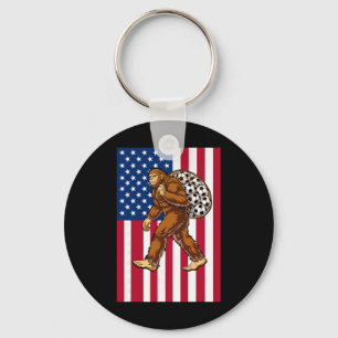 Llavero Bigfoot Fútbol Bandera De Usa Divertido Patriótico