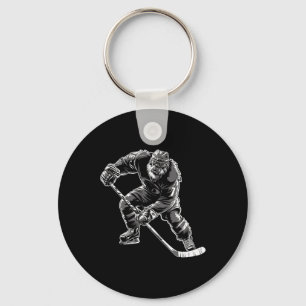 Llavero Bigfoot Jugador de Hockey Divertido Sasquatch Hock