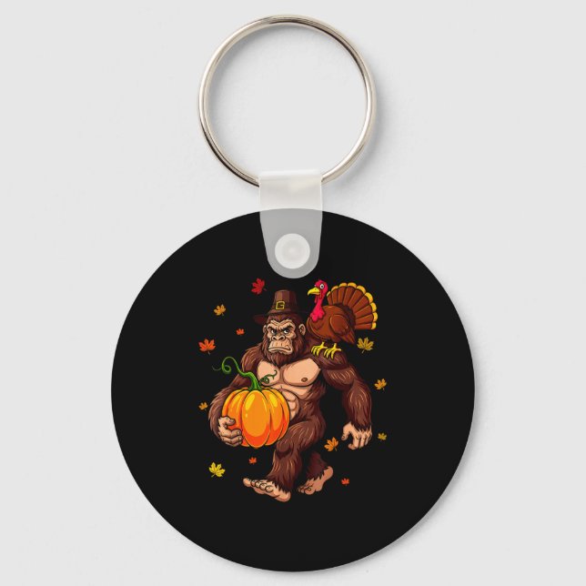 Llavero Bigfoot Lgrim Turkey Pumpkin Thanksgiving Day Boys (Anverso)
