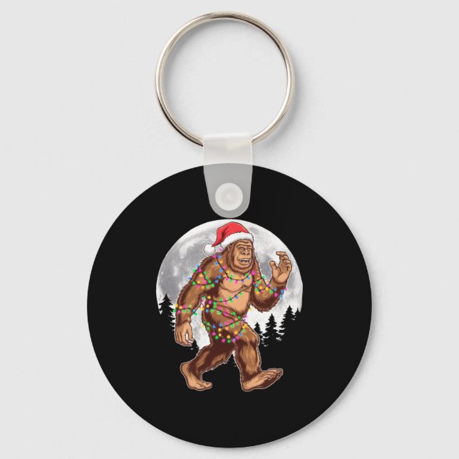 Llavero Bigfoot Santa Christmas Tree Lights Xmas Sasquatch (Anverso)