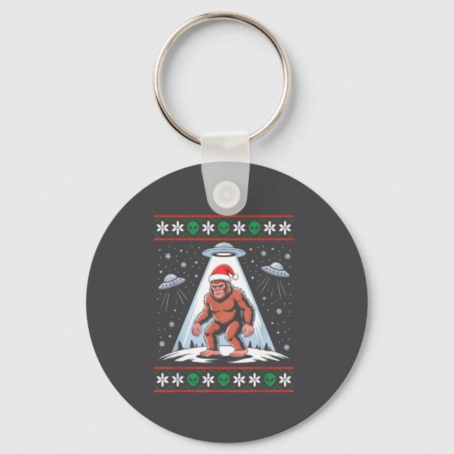 Llavero Bigfoot Santa Ufo Alien Funny Ugly Christmas Sweat (Anverso)