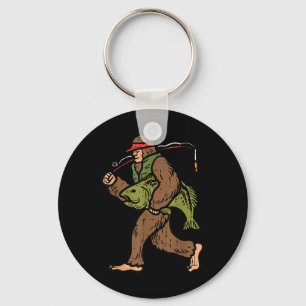 Llavero Bigfoot Sasquatch Pesca Divertido Pescador Hombres