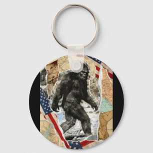 Llavero Bigfoot usa bandera americana sasquatch patriótico