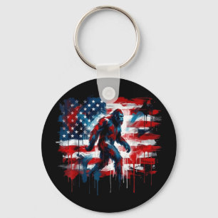 Llavero Bigfoot usa bandera americana sasquatch patriótico