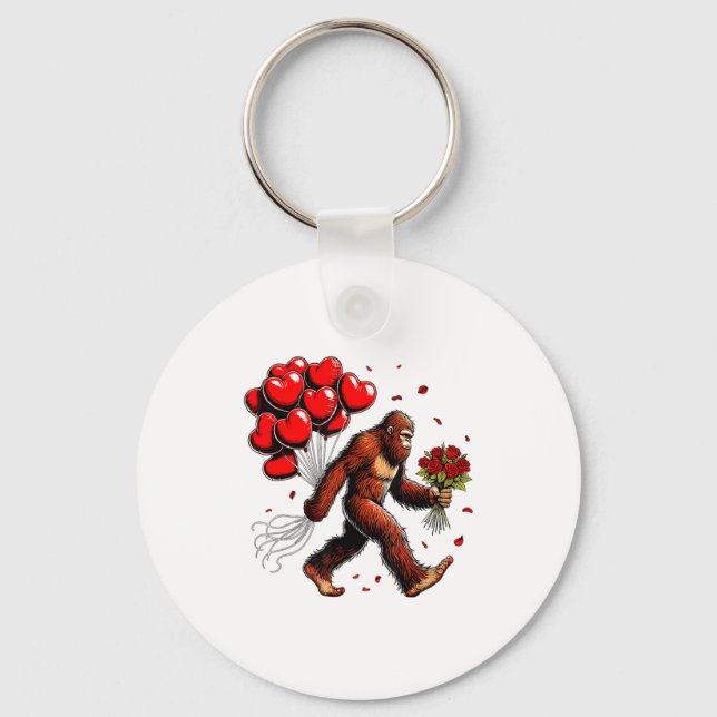 Llavero Bigfoot Valentines Day Funny Sasquatch Hearts Love (Anverso)