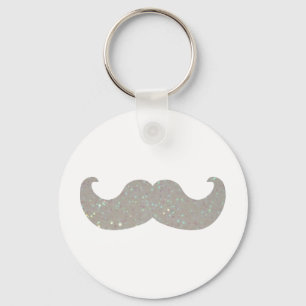 Llavero Bigote blanco de Bling (falso gráfico del