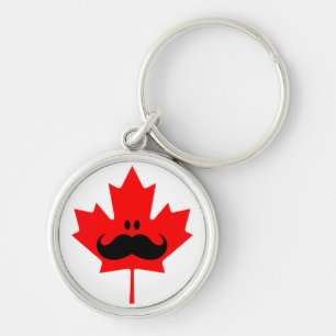 Llavero Bigote de Canadá - un bigote en arce rojo