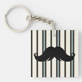 Llavero Bigote negro en modelo rayado