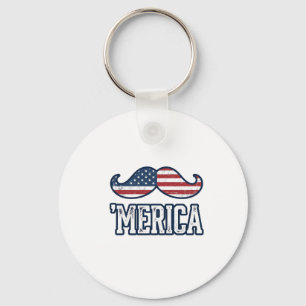 Llavero Bigote Patriótico América Angustiada Diseño Vector