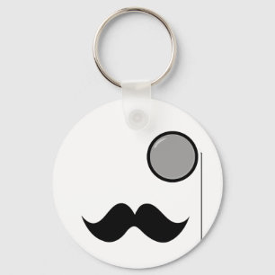 Llavero Bigote y monóculo de lujo